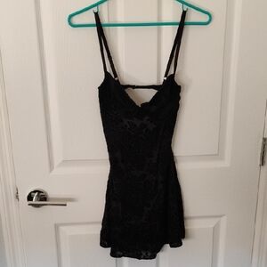 Elegant Black Lace Slip Dress